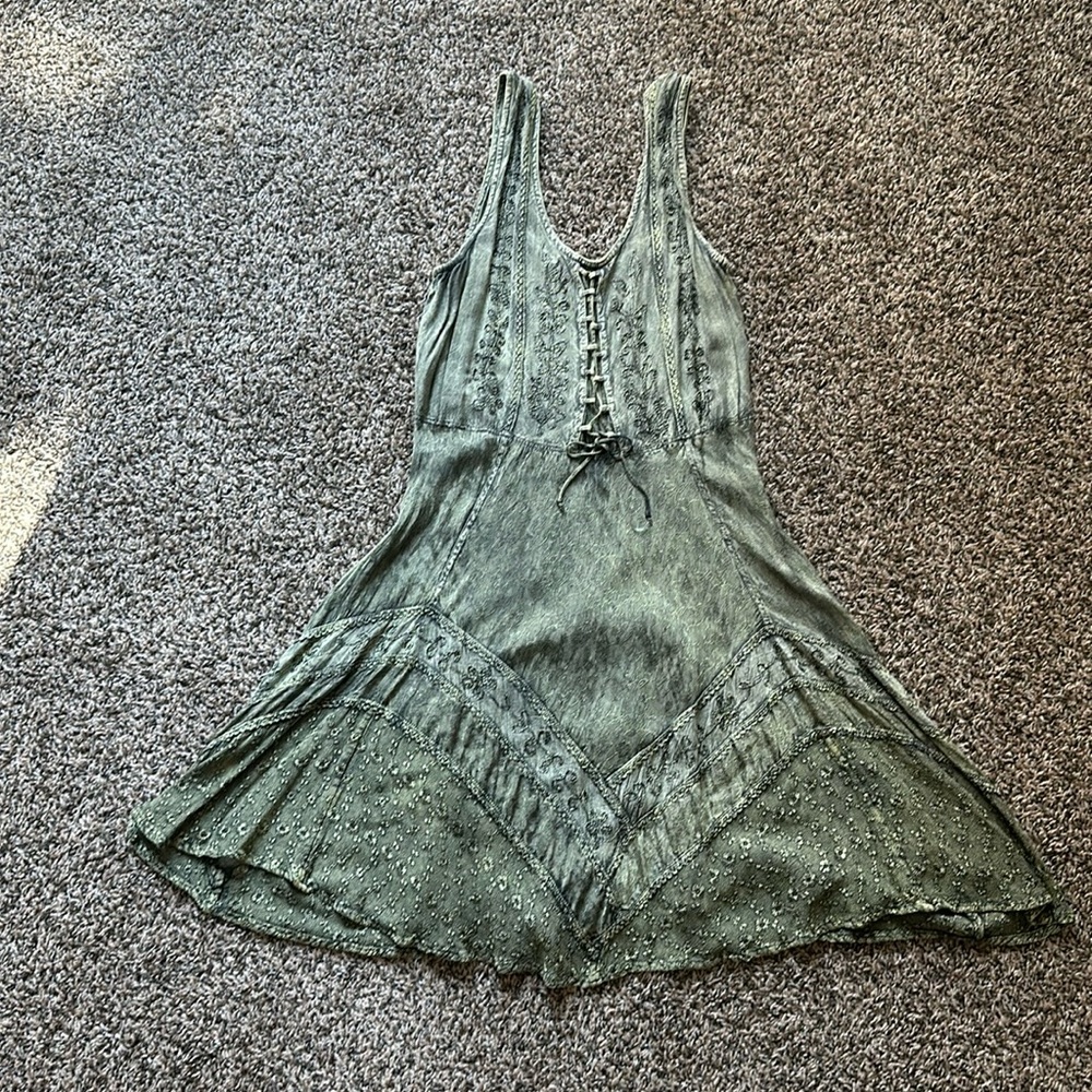 Medium Green Boho Vintage Fairy Dress
